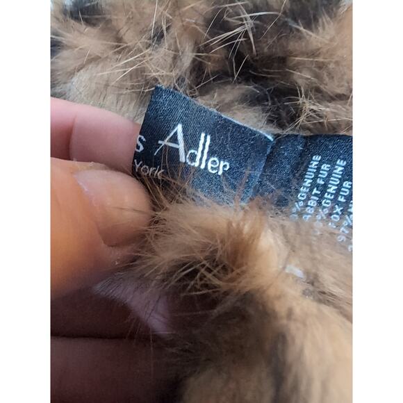 Marcus Adler New York Genuine Rabbit Fur Cheetah Print With Fox Pom Hat - Picture 9 of 12